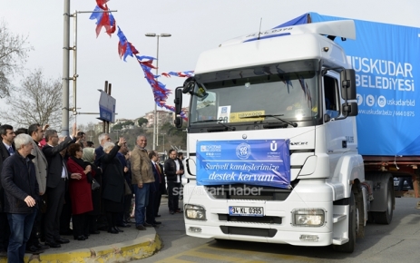 100 TIR’lık yardım konvoyu yola çıktı. 