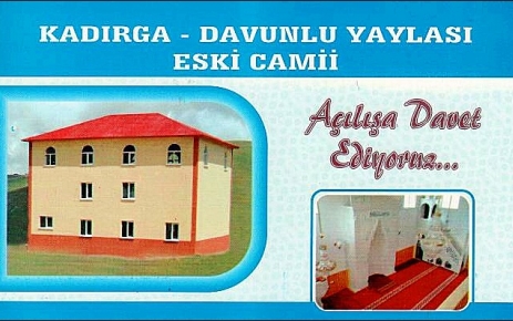 Davunlu Yaylası Camisi yeniden ibadete açılıyor