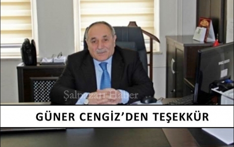 Güner Cengiz'den Teşekkür...