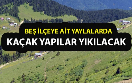 Yaylalarda kaçak yapılar yıkılacak